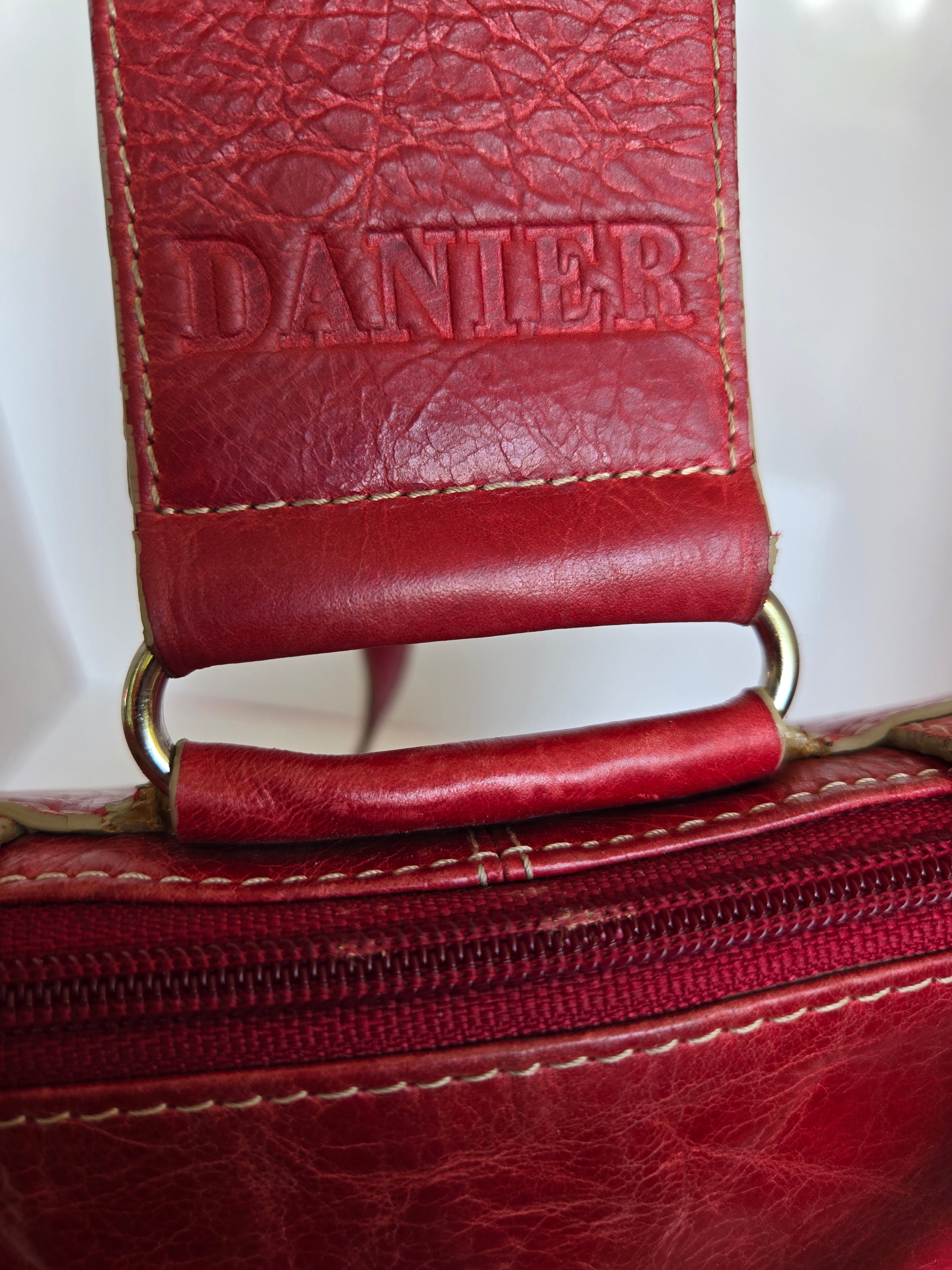 Vintage Danier Red Leather Shoulder/Sling Bag