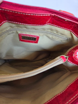 Vintage Danier Red Leather Shoulder/Sling Bag