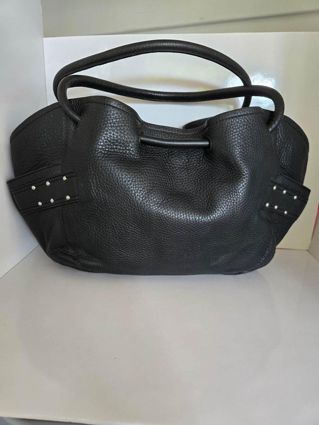 Cole Haan Large Black Leather Shoulder Bag