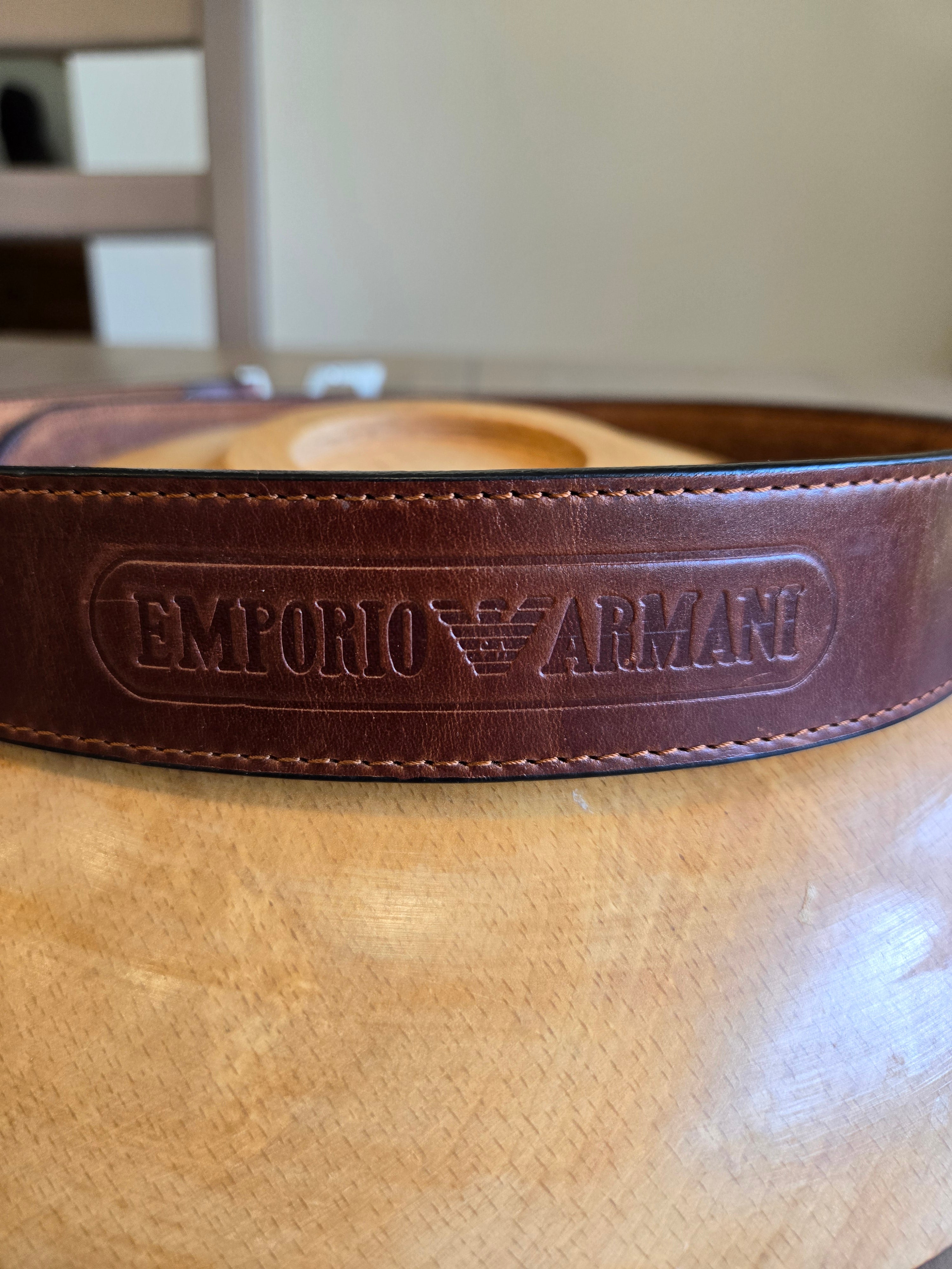 Emporium Armani Brown Leather Belt.