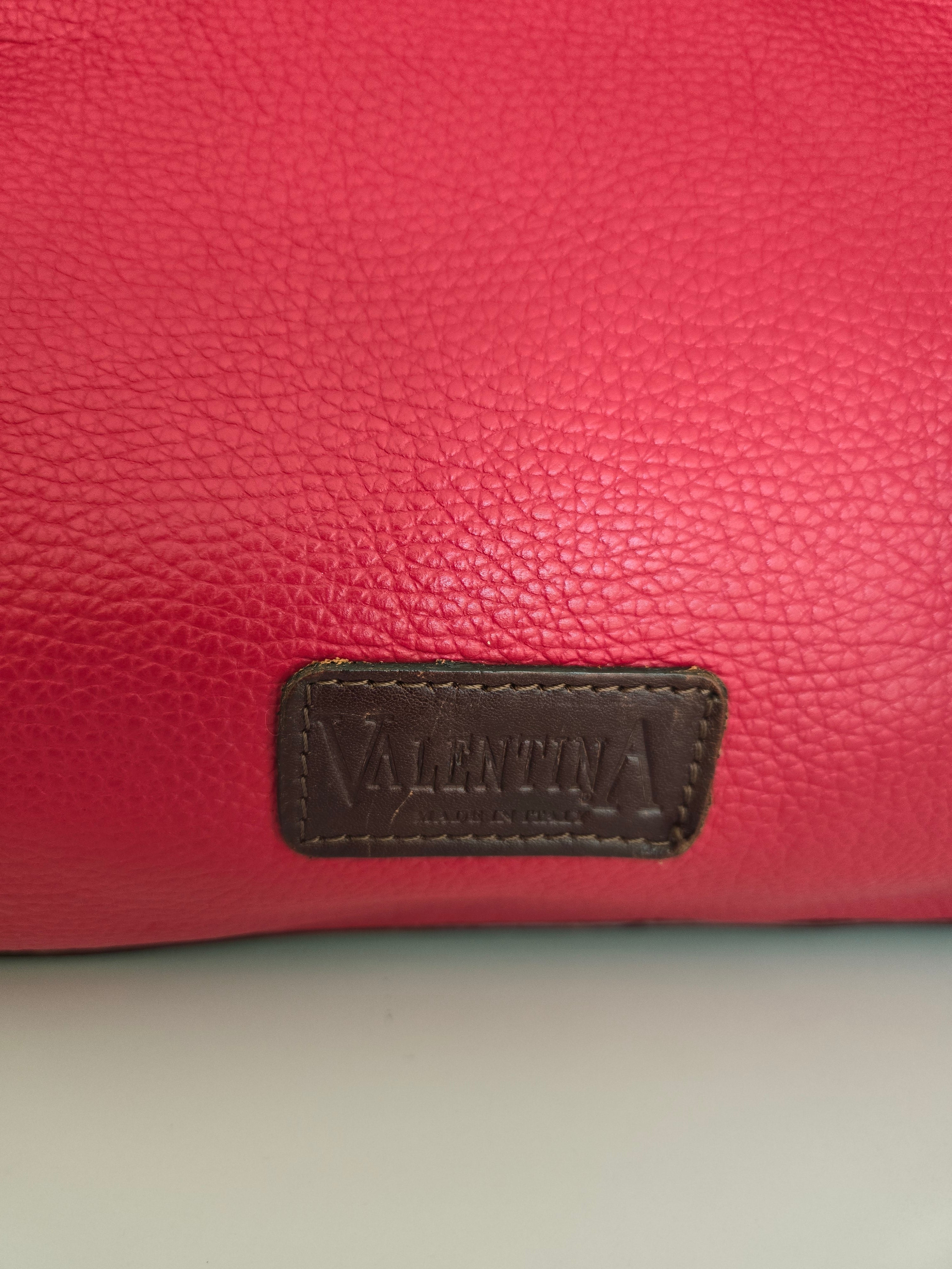 Valentina Large Red and Brown Leather Tote