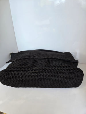 The Sak Black Woven Satchel Crossbody/Shoulder Bag