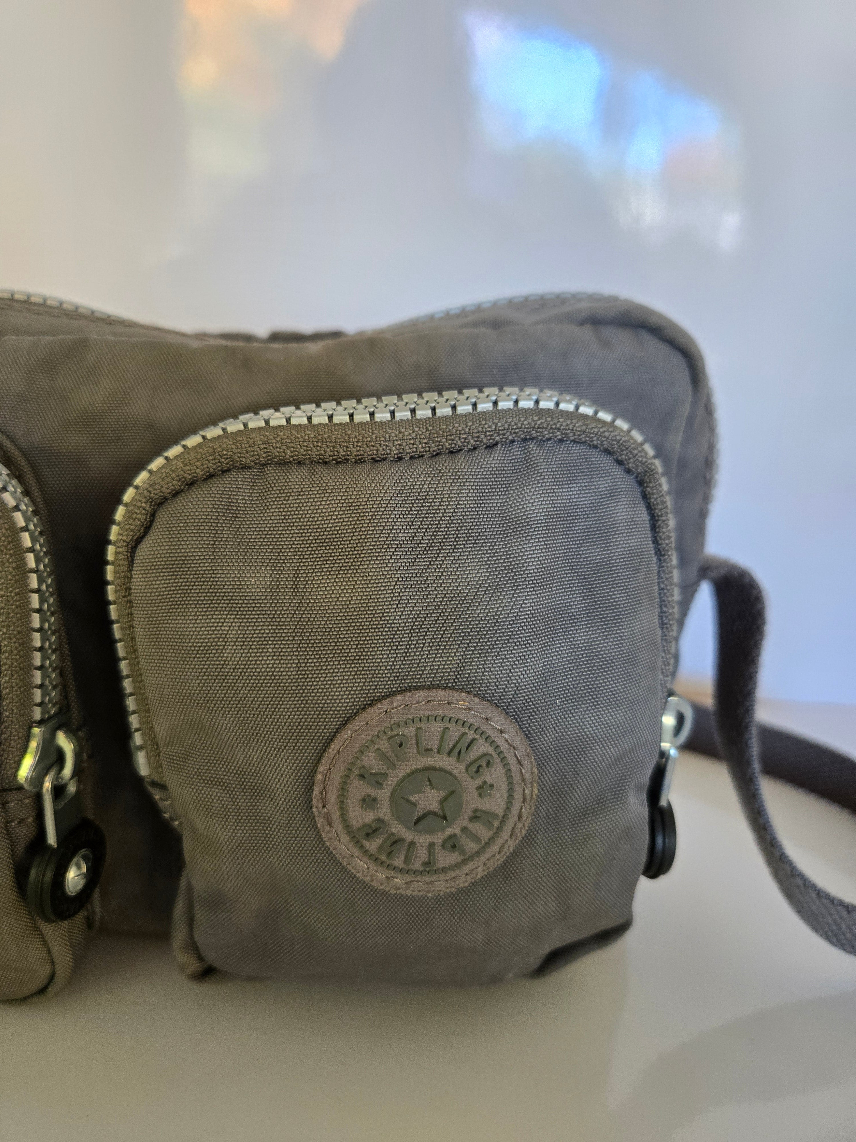 Kipling Grey Nylon Shoulder/Crossbody Bag