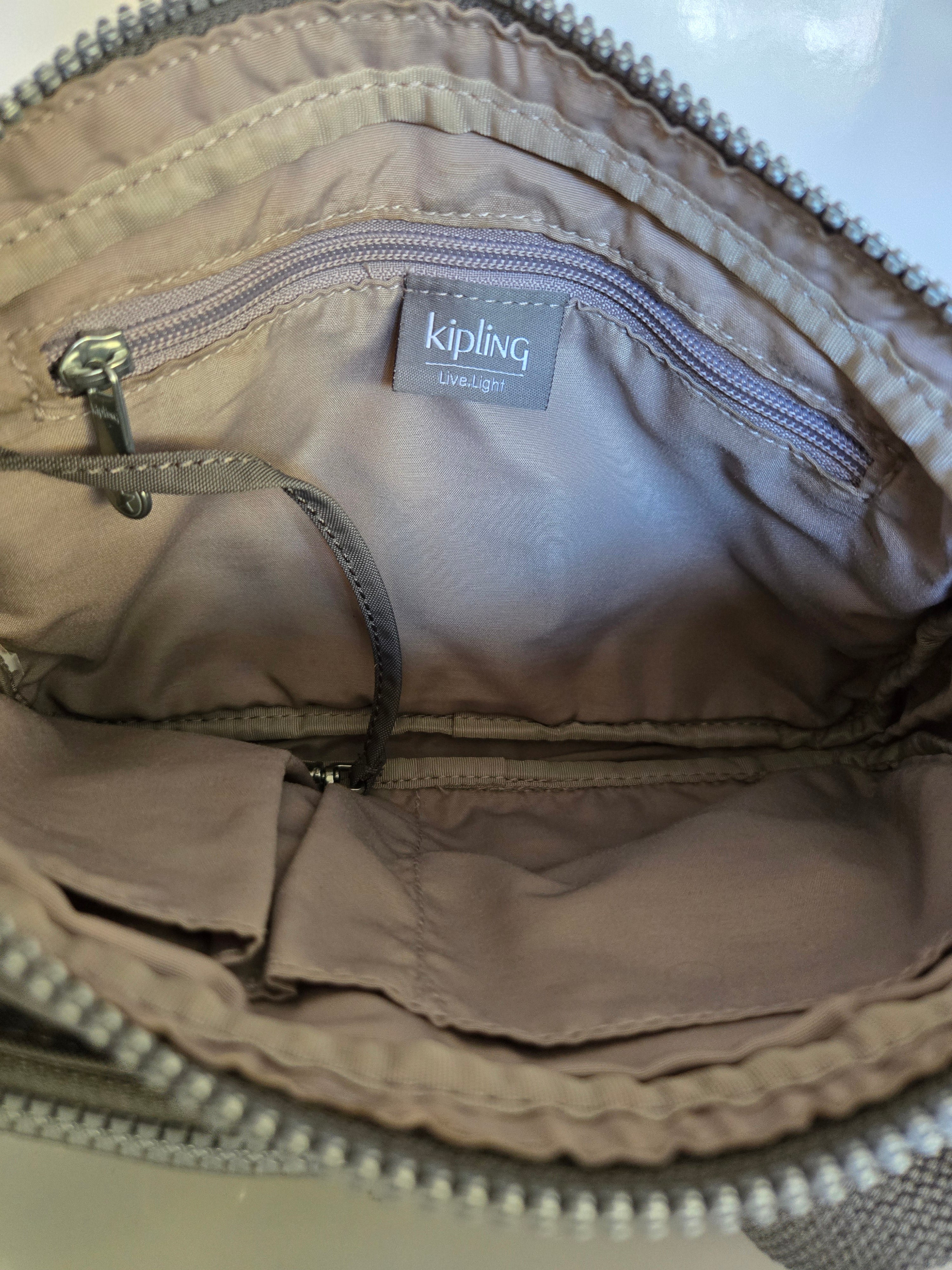 Kipling Grey Nylon Shoulder/Crossbody Bag