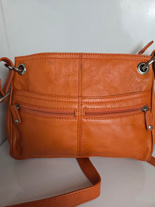 Soprano Orange Leather Shoulder/Crossbody Bag