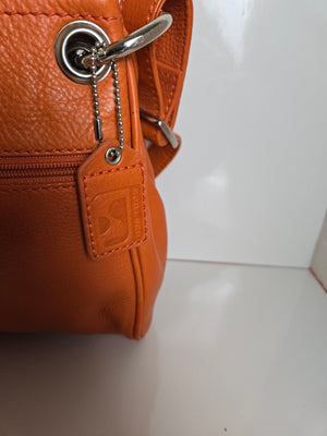 Soprano Orange Leather Shoulder/Crossbody Bag