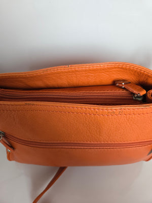 Soprano Orange Leather Shoulder/Crossbody Bag