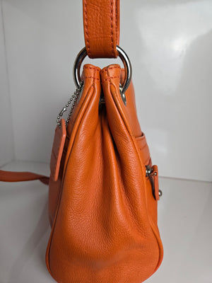 Soprano Orange Leather Shoulder/Crossbody Bag