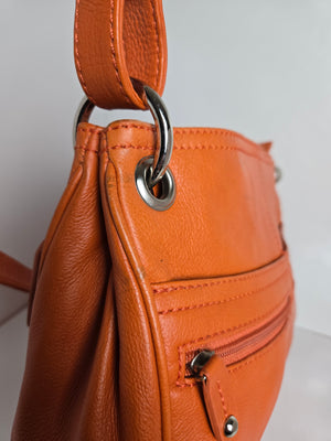 Soprano Orange Leather Shoulder/Crossbody Bag