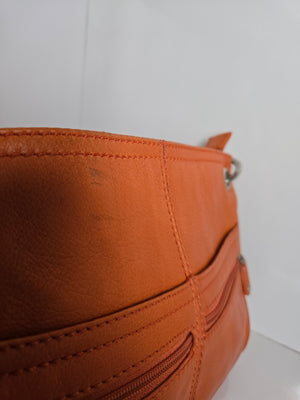 Soprano Orange Leather Shoulder/Crossbody Bag