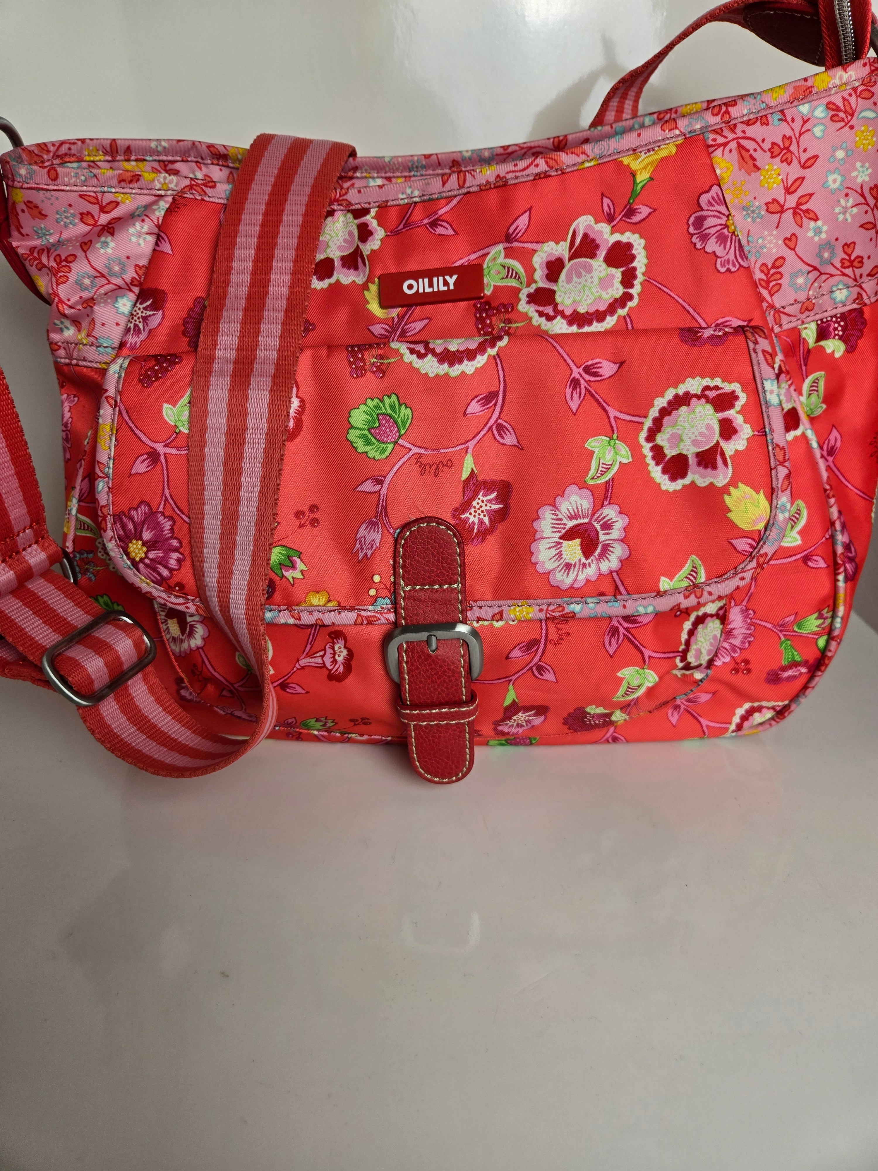 Oilily Nylon Bold Floral Crossbody/Shoulder Bag