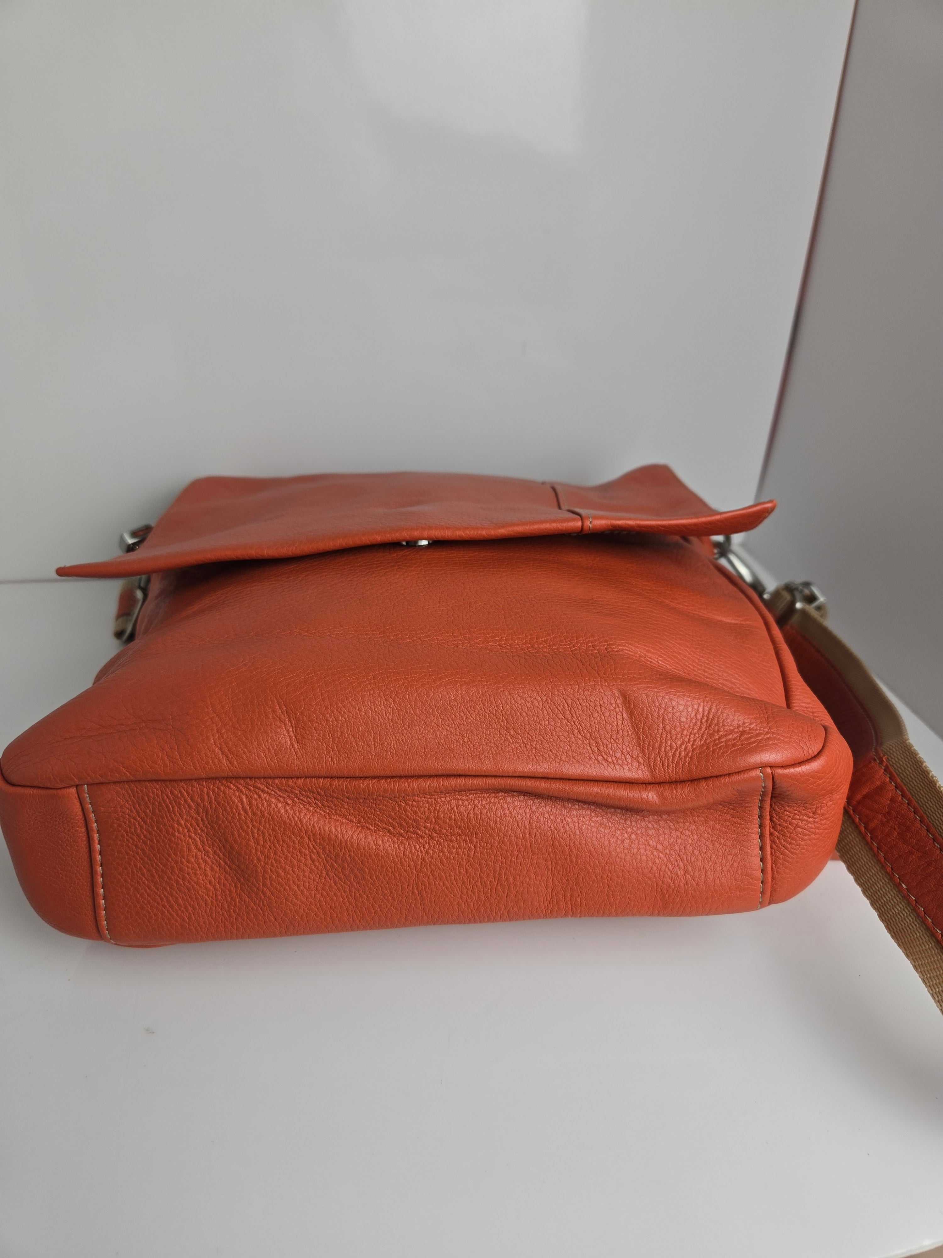 Soprano Orange Leather Side Bag