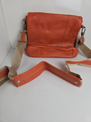 Soprano Orange Leather Side Bag