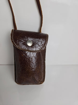 Roots Canada Brown Distressed Leather Utility Case