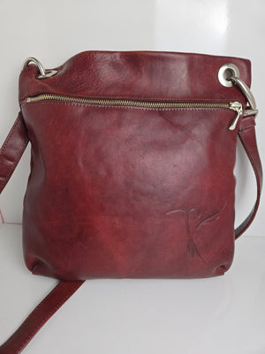 Kairos Burgundy Leather Shoulder/Crossbody Bag