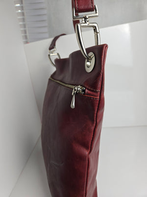 Kairos Burgundy Leather Shoulder/Crossbody Bag