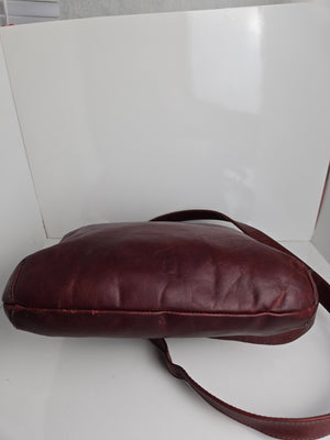 Kairos Burgundy Leather Shoulder/Crossbody Bag