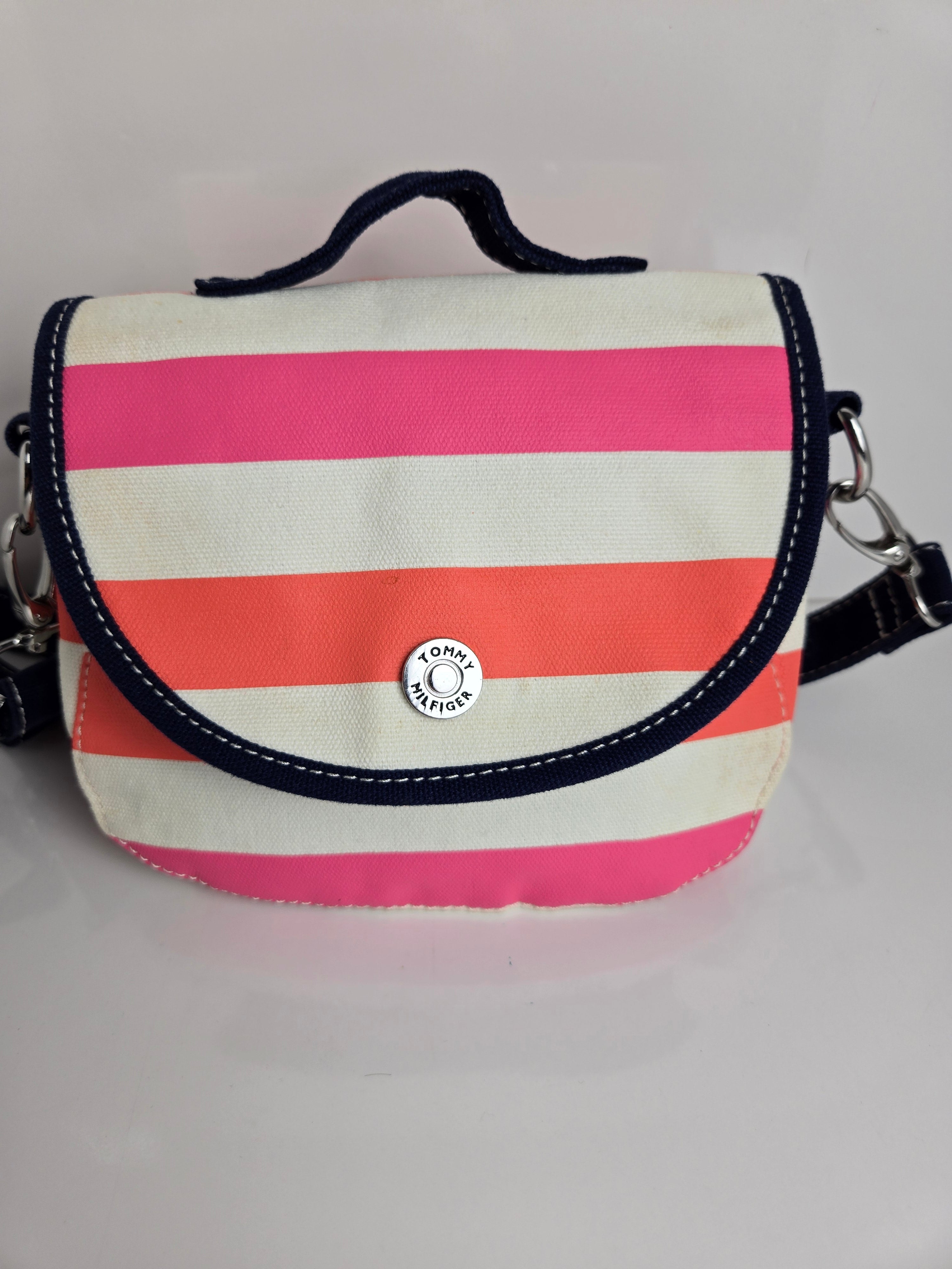 Tommy Hilfiger Striped Canvas Shoulder Bag