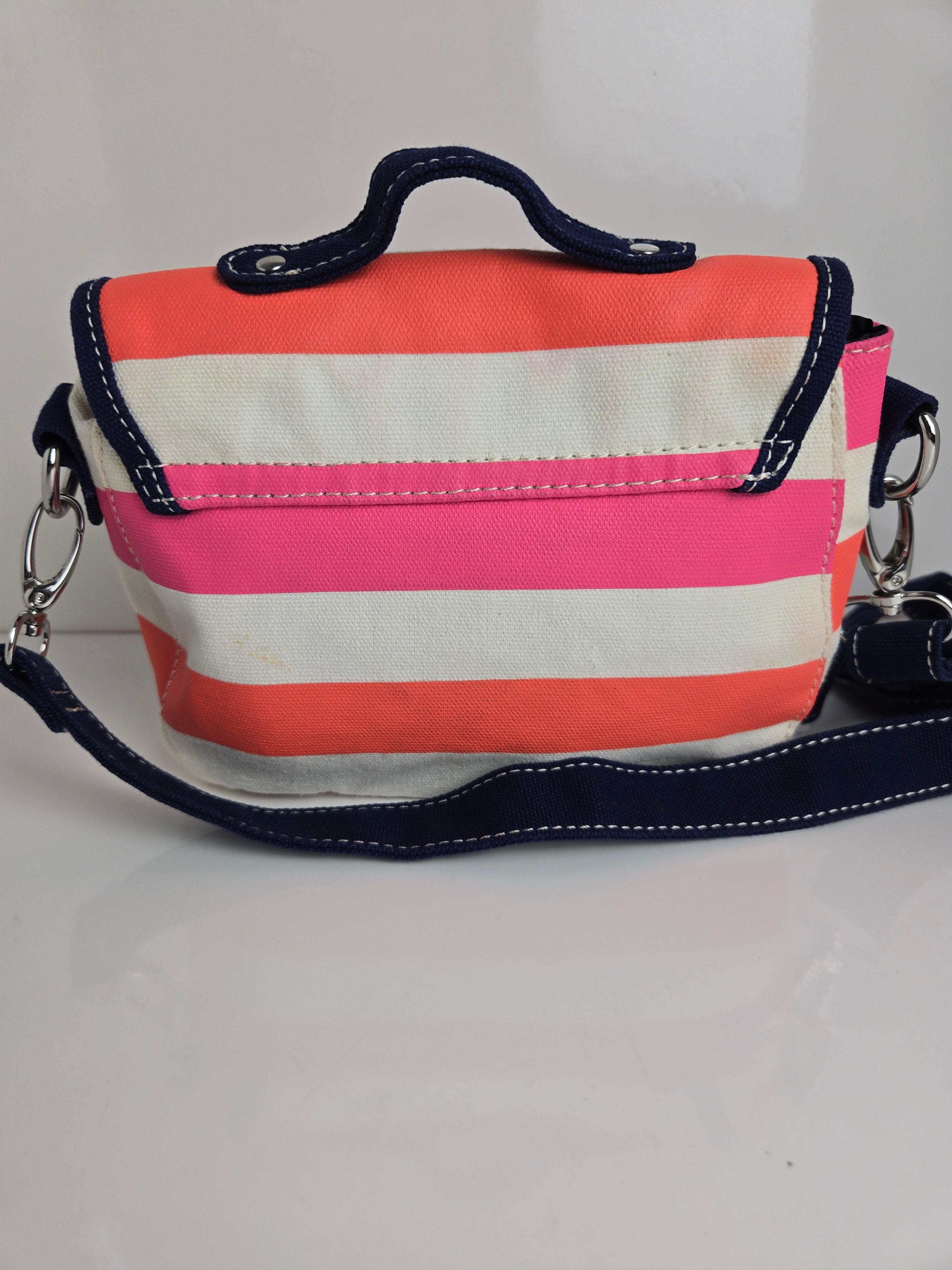 Tommy Hilfiger Striped Canvas Shoulder Bag