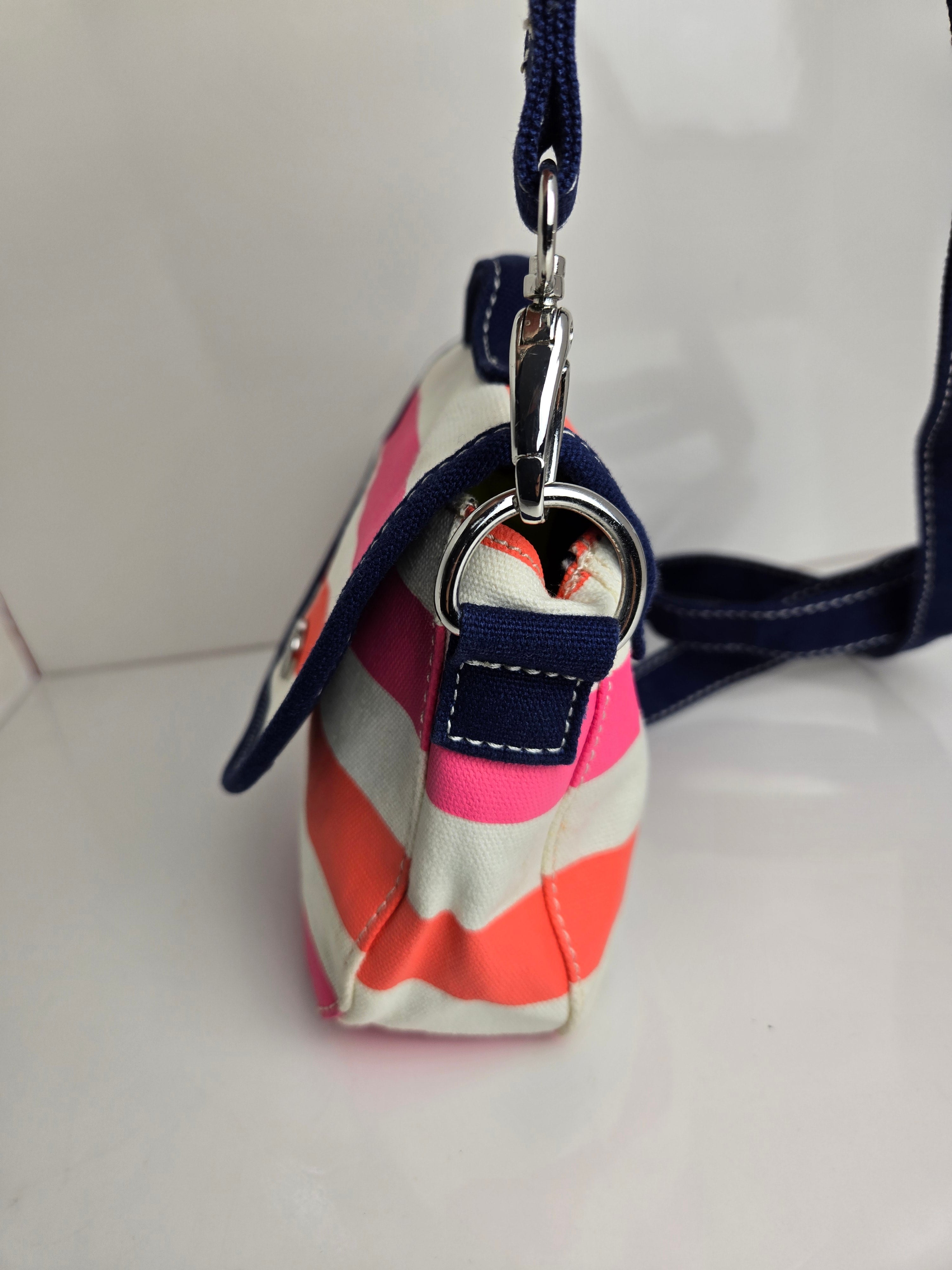 Tommy Hilfiger Striped Canvas Shoulder Bag