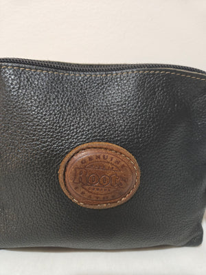 Roots Black and Brown Leather Wristlet