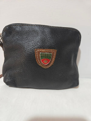 Roots Black and Brown Leather Wristlet