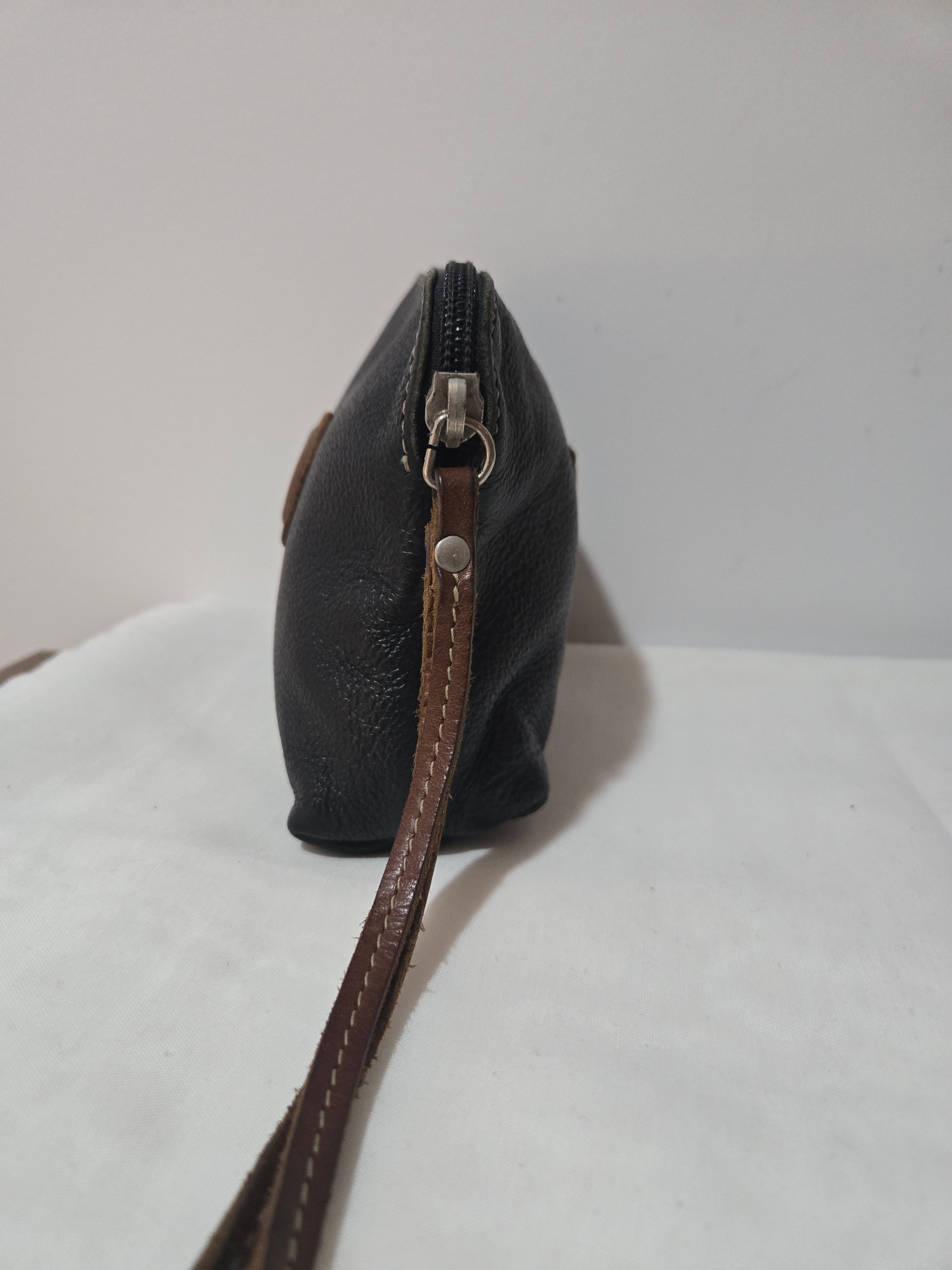 Roots Black and Brown Leather Wristlet