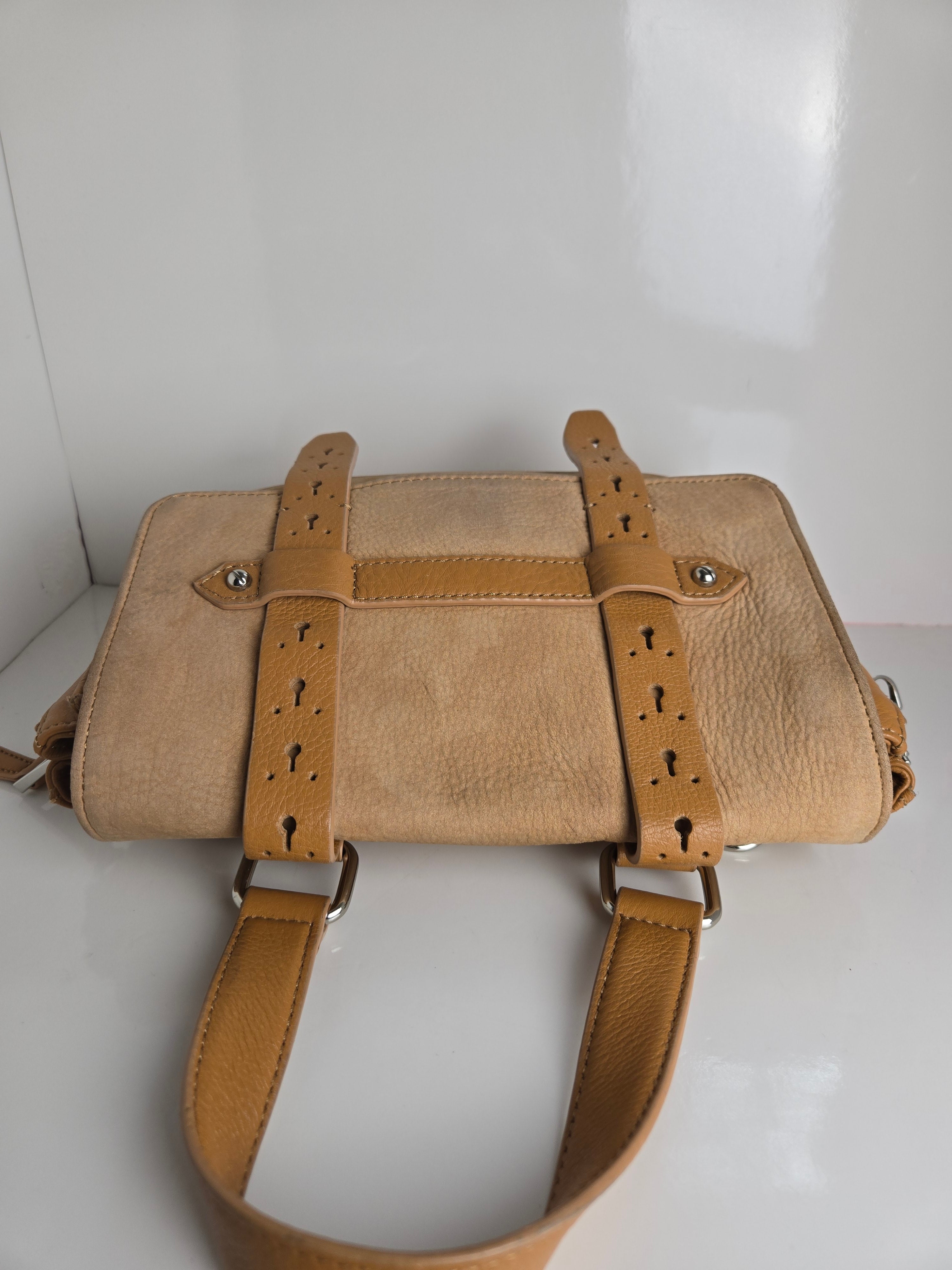 Aimee Kestenberg Nubuck and Leather Top Handle/Shoulder/Crossbody Bag