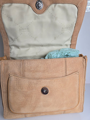 Aimee Kestenberg Nubuck and Leather Top Handle/Shoulder/Crossbody Bag