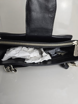 Danier Black Leather Multi compartment Shoulder/Crossbody Bag