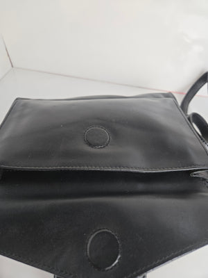 Danier Black Leather Multi compartment Shoulder/Crossbody Bag