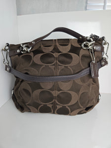 Coach Jacquard and Leather Shoulder/Top Handle Bag