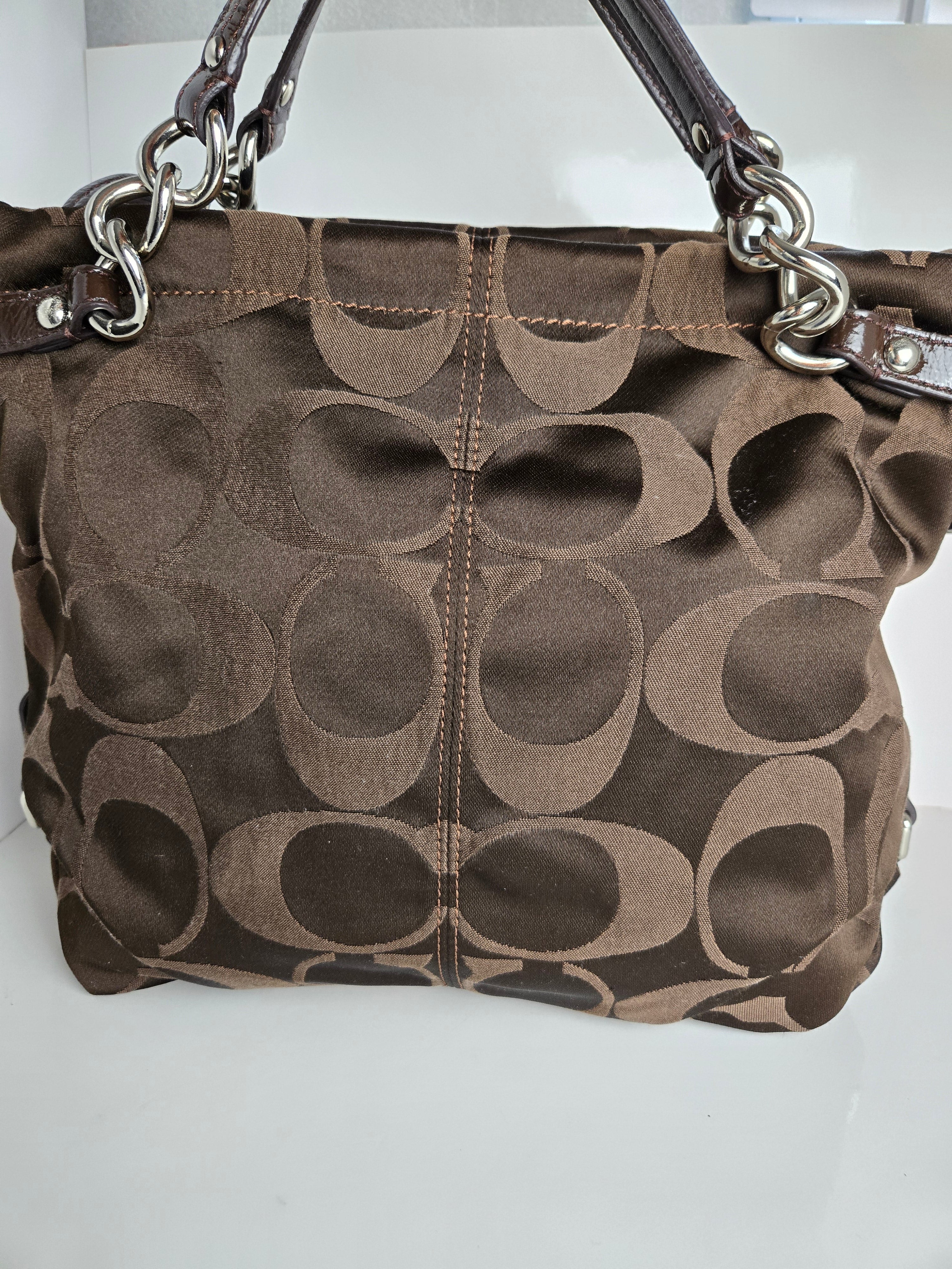 Coach Jacquard and Leather Shoulder/Top Handle Bag