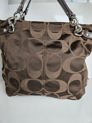 Coach Jacquard and Leather Shoulder/Top Handle Bag