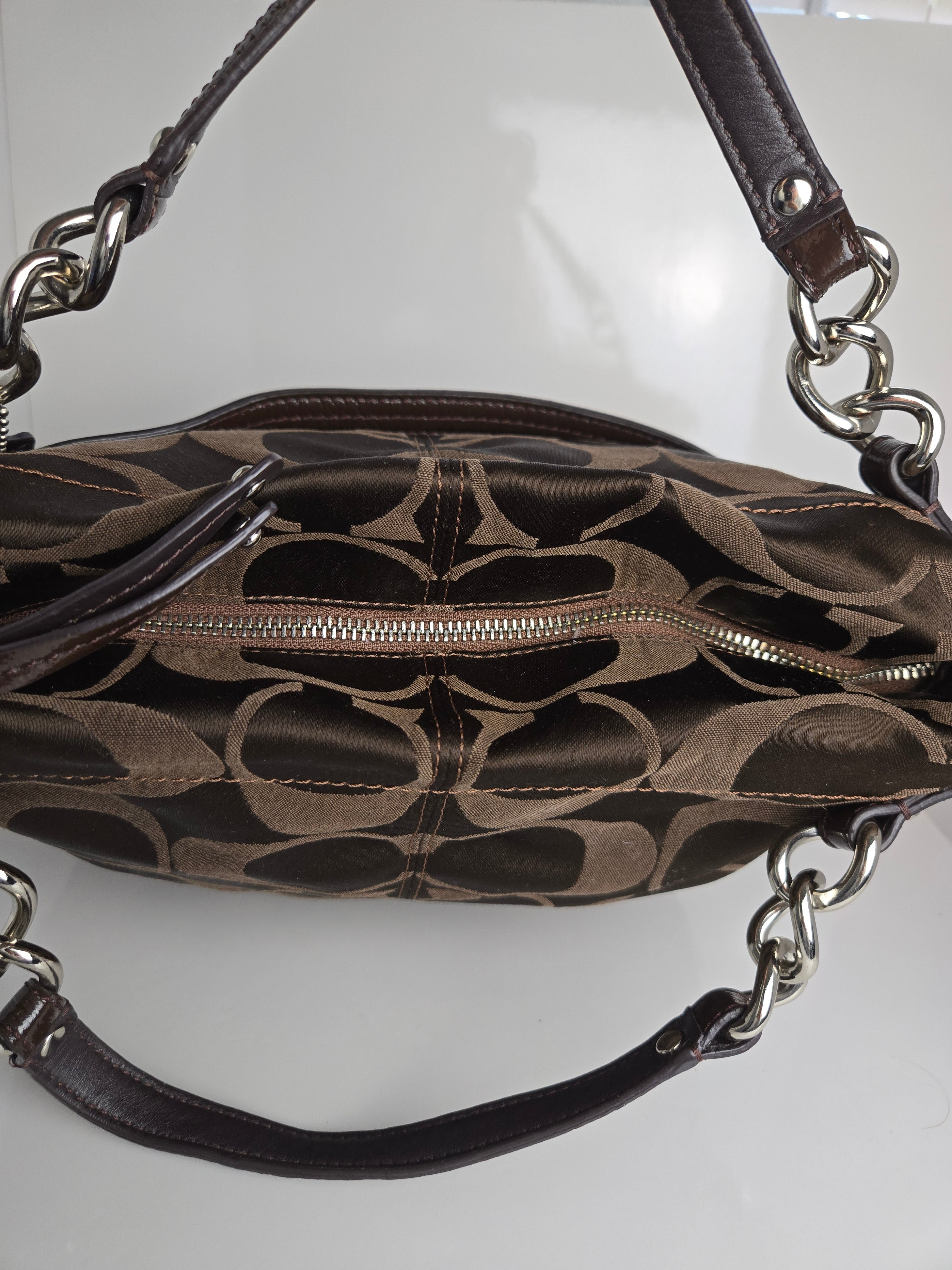Coach Jacquard and Leather Shoulder/Top Handle Bag