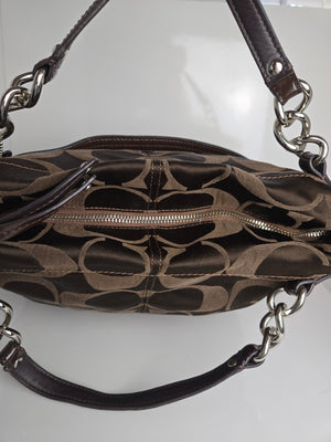 Coach Jacquard and Leather Shoulder/Top Handle Bag