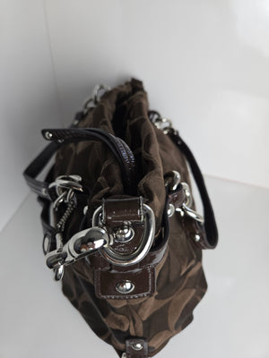 Coach Jacquard and Leather Shoulder/Top Handle Bag