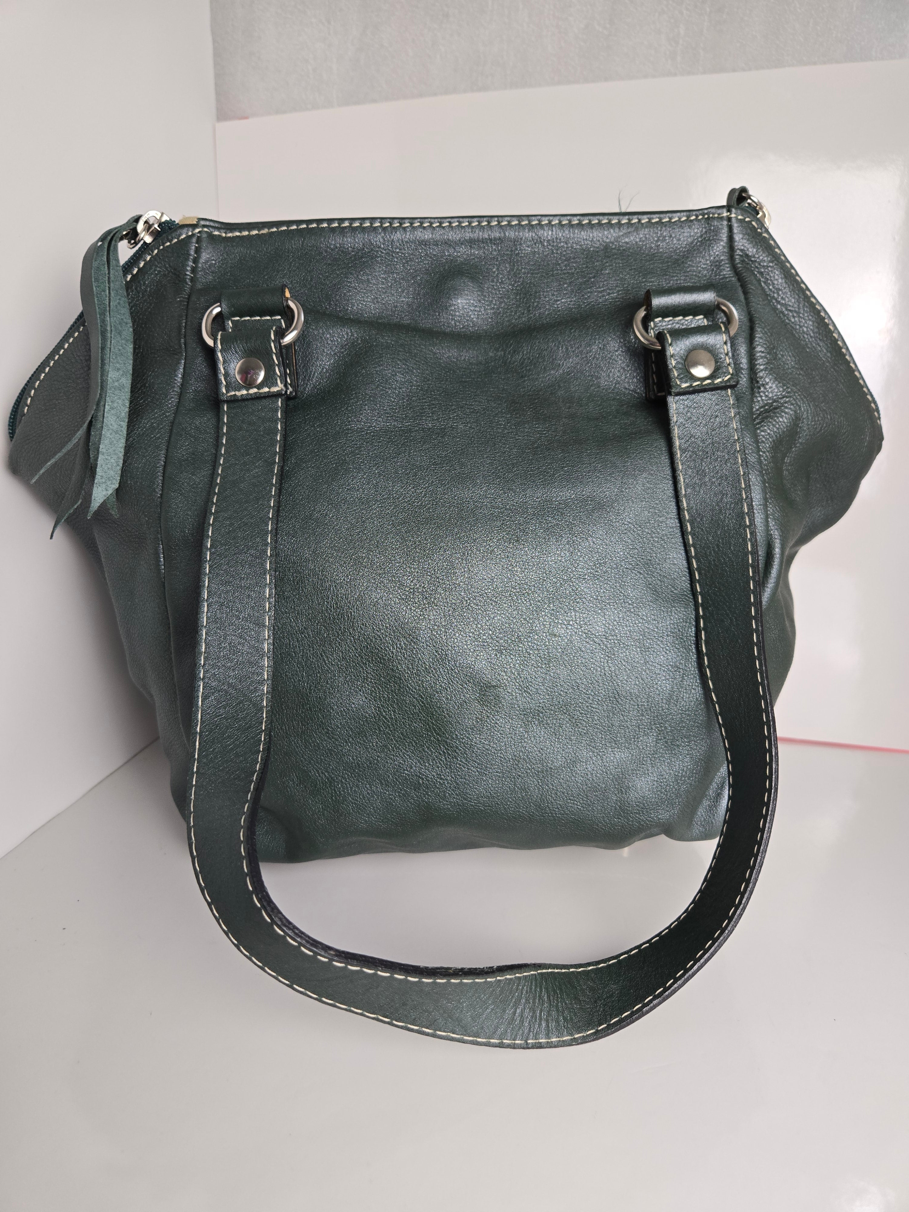 Regina Green Leather Shoulder Bag