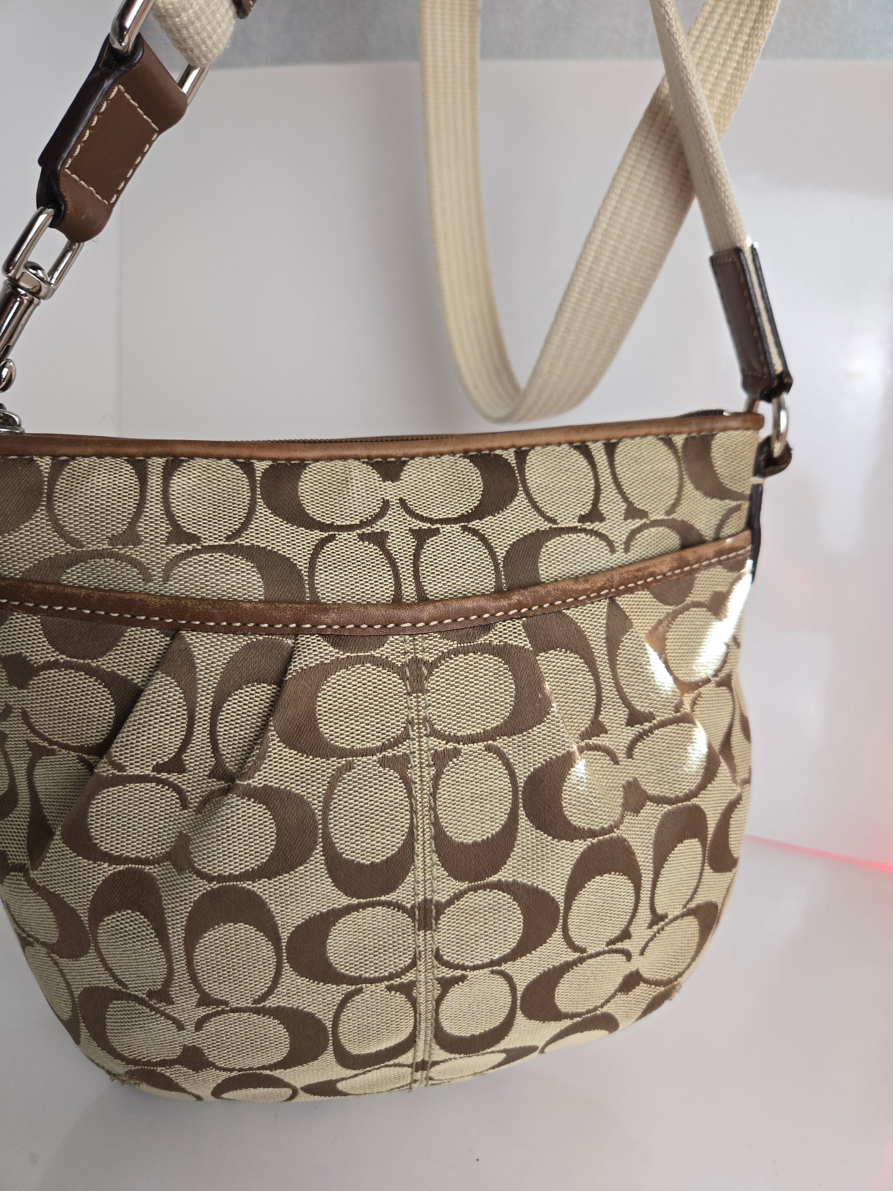 Coach Leather and Jaquard Shoulder/Crossbody Bag