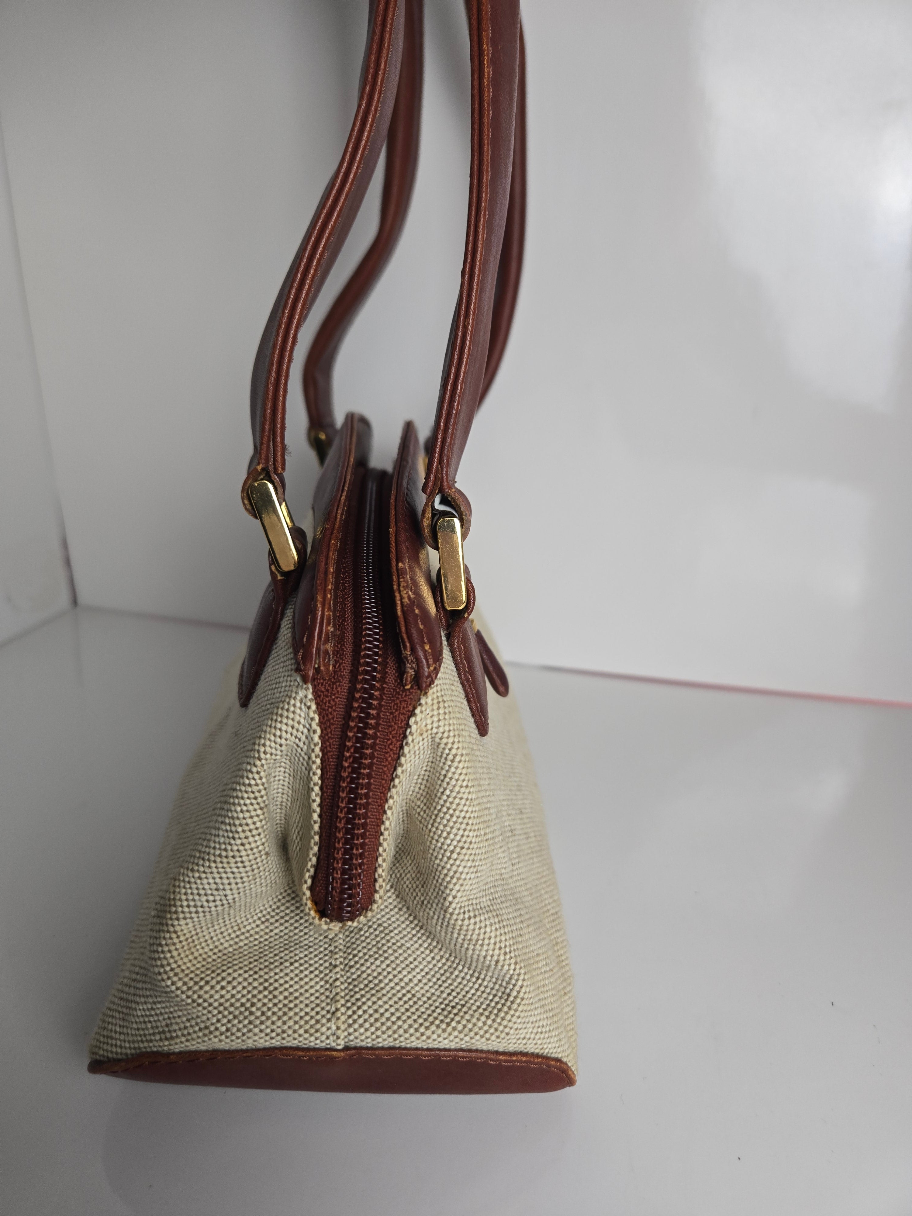 Derek Alexander Fabric and Leather Shoulder Bag