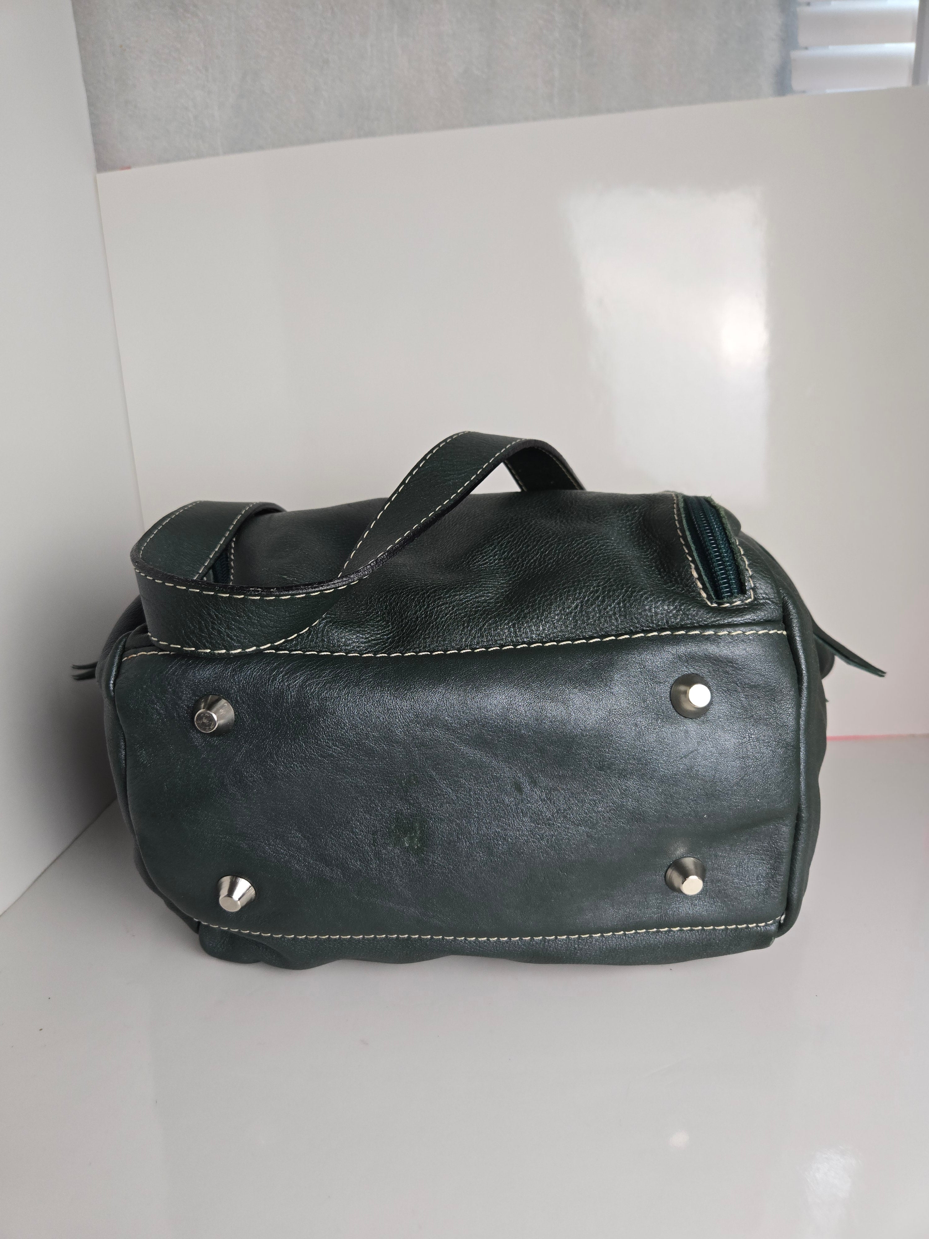 Regina Green Leather Shoulder Bag