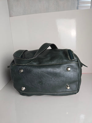 Regina Green Leather Shoulder Bag
